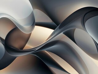 Smooth, curved shapes with a gradient of dark colors.