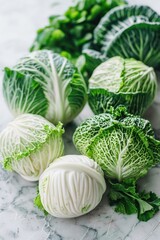 Canvas Print - Cabbage on Marble Counter