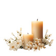 © Mohammad - candle with flowers  isolated on transparent background Generative AI