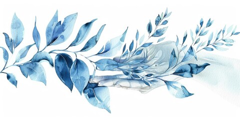 Blue Rose Watercolor Painting