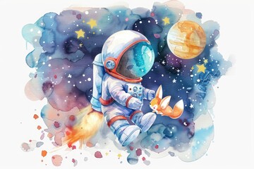 Wall Mural - astronaut in outer space
