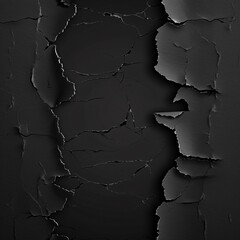 Wall Mural - Black background with ripped paper edge, grunge style, dark atmosphere 