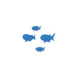 Blue fish silhouettes vector illustration