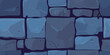 Vintage vector illustration of a cobblestone wall in blue. Seamless background.