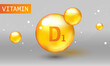 Nutrition sign vector concept. The power of vitamin D. Chemical formula