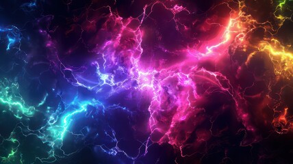 Wall Mural - Colorful lightning background created with Generative AI