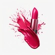 Lipsticks and lipstick smear isolated on white background