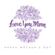 Happy Mother's Day, Happy Mothers day, Happy Mother day, Mother Day, Mom, I love you Mom, Flowers, Typographic Design