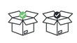 Box Check Icon. Vector isolated flat illustration of a box with a checked sign