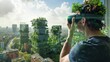 Future Cityscape Urban Designer Envisions Sustainable Expansion with Augmented Reality and Green Technology