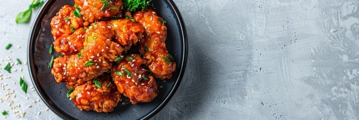 Canvas Print - A plate of chicken wings with a side of vegetables