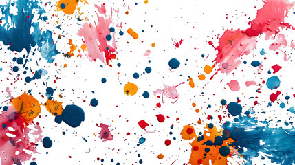 Wall Mural - Colorful paint splashes isolated on a transparent background, PNG, Ai