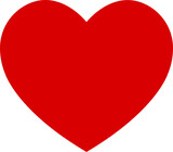 red heart flat icon, symbol of love