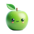 Cheerful Green Apple Cartoon Character 3d render