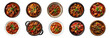 Hearty traditional goulash with beef and vegetables cut out png on transparent background