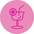 Lemonade Pink Line Circle Icon