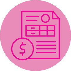 Poster - Invoice Pink Line Circle Icon