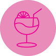 Lemonada Pink Line Circle Icon
