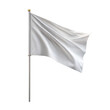 Elegant white flag waving on a sleek golden pole