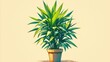 Illustration of a stylish Dracaena indoor houseplant nestled in a charming brown clay pot perfect for enhancing your home decor with a botanical touch