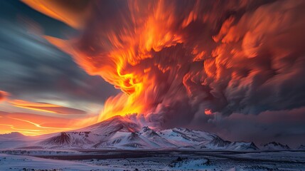 Wall Mural - Volcanic Eruption, Holuhraun Fissure, Iceland.

