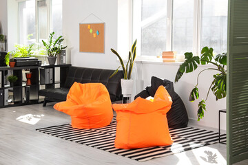 Canvas Print - Place for rest with beanbags in office