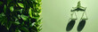 Fair trade advocate symbol web banner. Fair trade advocate symbol isolated on green background with copy space.