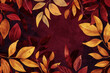 Autumn plants, botanical vintage pattern