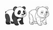 © imtde.sign - coloring pages or books for children, Cute and funny coloring page, simple cartoon illustration, outline picture for coloring kid book, illustration of panda