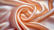 Luxury peach silk fabric texture close-up, abstract background, generative ai