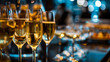 © ksu - Glasses of champagne on a beautiful blurred festive background