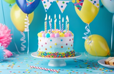 Birthday Cake on Table