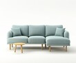 © olegganko - Blue Couch With Pillows and Table