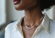 Person Wearing Necklace in Close-up Shot