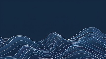 Wall Mural - Dynamic white lines on a blue abstract background