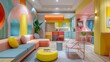Colorful Living Room With Furniture