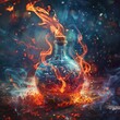 A magical firewall potion, created with a wave of a wand, becomes a guardian barrier in the digital realm, protecting data with supernatural forces