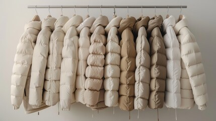 Wall Mural - Coats Hanging on a Rack