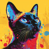 Fototapeta Nowy Jork - Illustration of a cat, Pop Art style - Generative AI