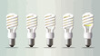 Realistic energy saving light bulbs lamps isolated.