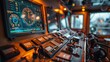 Modern ship wheelhouse photos