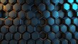 a seamless repetition of black and blue hexagons, meticulously arranged and modern background illustration suitable for various design pattern with hexagon