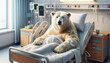 Polar bear hospitalized due to illness due to Global Warming - Generative AI