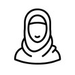 islamic outline icon, muslim women