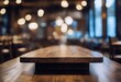 table blurred templateBusiness background light bokeh product soft rustic splay wood restaurant Empty presentation table