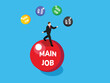 businessman balance and juggling of main job and side job