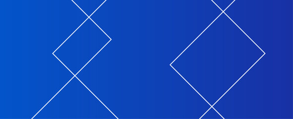 Wall Mural - white abstract horizontal banner background with blue geometric shape. Minimal geometric. Modern futuristic graphic design element. Suit for cover, banner, poster, card, brochure, website, flyer