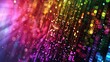 Rainbow pixels randomly dispersed on a digital screen effect