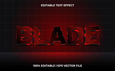 Sticker - Blade 3d editable vector text effect. glow style text effect.