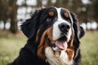 'dog bernese background mountain white breed isolated tongue mammal brown fur friendship studio shepherd obedience intelligent1 black fluffy portrait cute smile friends young obedient kind adorable'